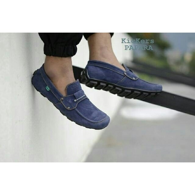 sepatu pria wanita keren murah cassual slip on kickers papara navy sepatu santai nongkromg simple !!