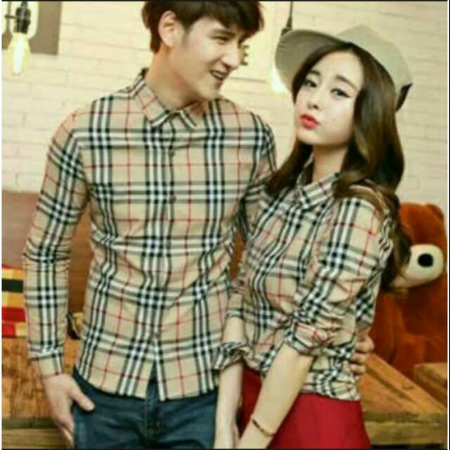 Couple kemeja blueberry/ sepasang