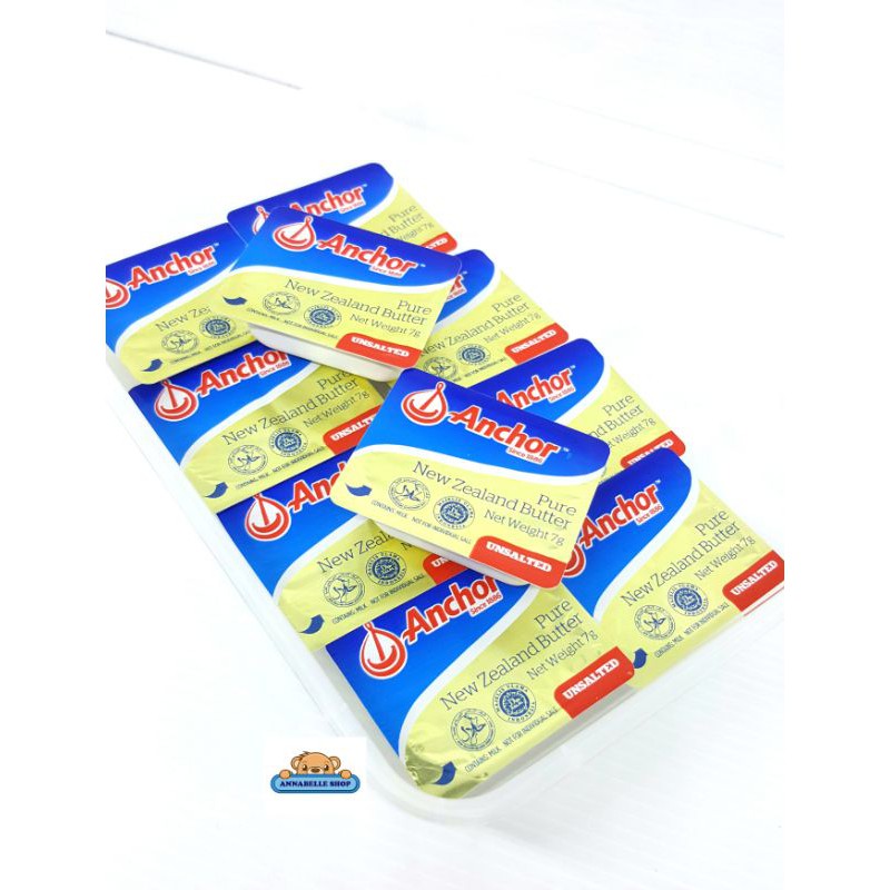 ANCHOR 7gr EXP 07/2024 Unsalted Salted Butter 10 cup UB minidish mentega tawar mpasi roti baking