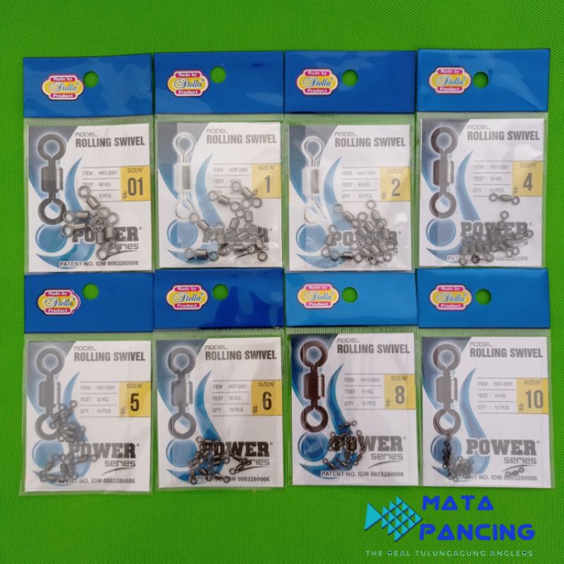 Stella rolling swivel black nikel murah kuat untuk casting atau galatama