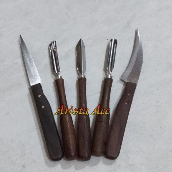 

UKIR-ALAT- PISAU UKIR BUAH - PISAU GARNISH - PISAU CARVING - 1 SET ISI 5 DAN 7 -ALAT-UKIR.