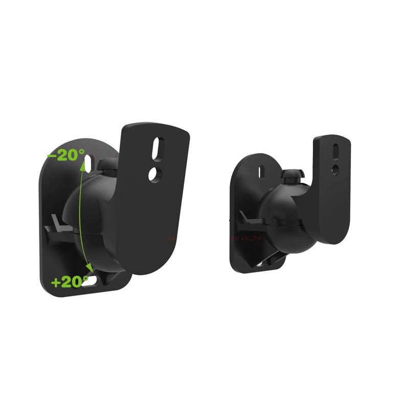 D Mount Bracket Universal Sound Speaker Wall Mount 1 Pair - SW-03B - Black