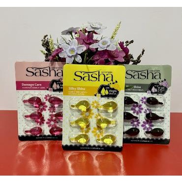 ^ KYRA ^ Sasha Vitamin Rambut Black Shine Shiny Kuning Pink Damage Care Blister Caps - Isi 6 Pcs