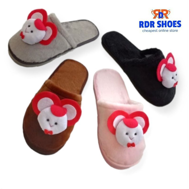 sandal rumah bulu selop boneka ( bustong mouse )