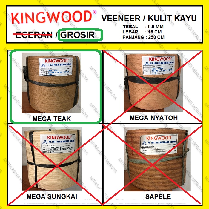Veneer Mega Teak Kulit Kayu Premium GROSIR