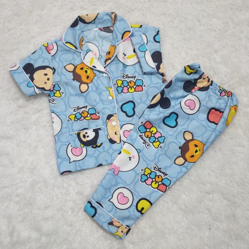 VeriFel Piyama Balita Cewek Katun Micro Impor Motif Kartun Karakter Promo Murah Setelan CP / PP Usia 1 th - 5 th-5