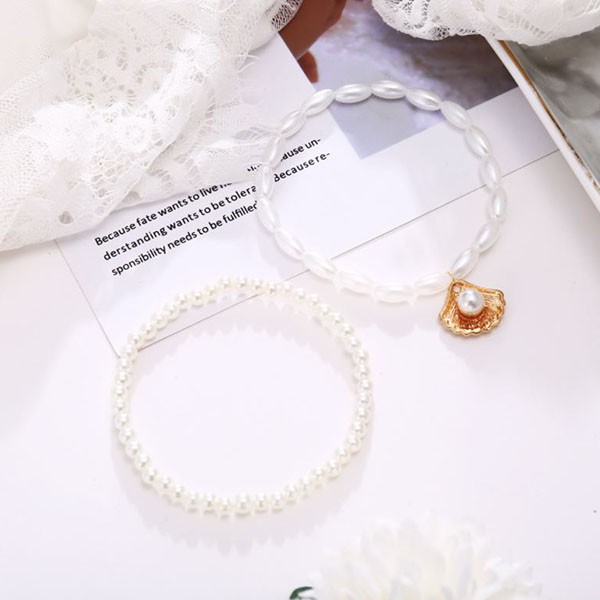 gelang kaki mutiara shell pearl anklet (3e2) jge095