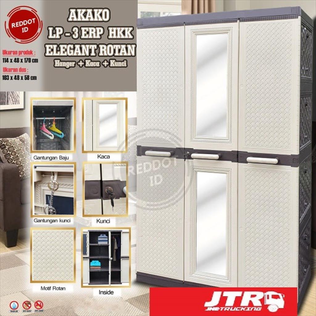 Lemari Pakaian Plastik Motif ROTAN Akako 3 Pintu dan Lemari Pakaian Plastik Motif ROTAN Akako 3 Pintu dan