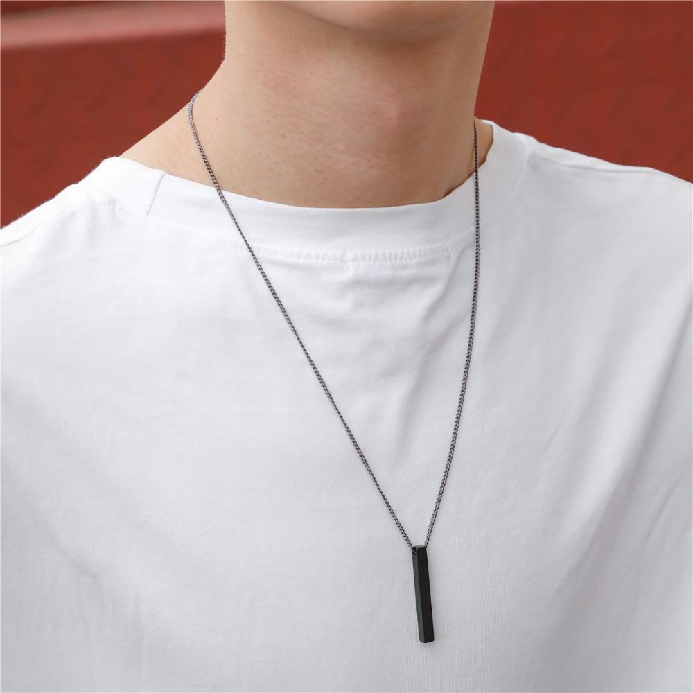 REBUY Rebuy Rectangle necklace Trendy Personality Gold Hip-hop Rantai Sweater Hitam Anti Karat