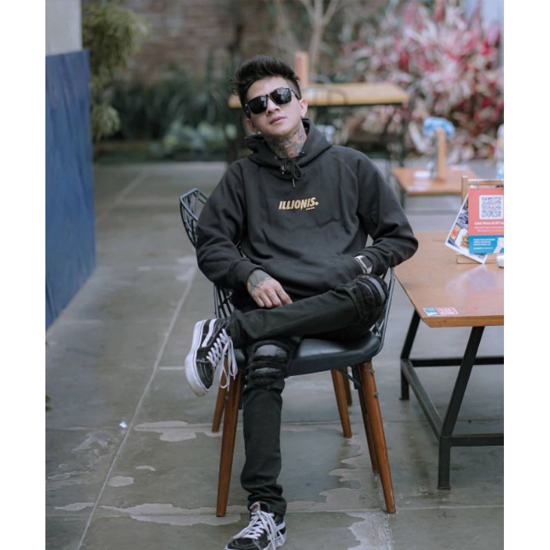 Sweater Hoodie Distro Illionis Gold Bahan Flece Tebal Sedia Size XXL