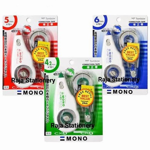 

CODES0X-41 Tombow Mono Correction Tape + REFILL / TipEx Tombow Biru Hijau Merah