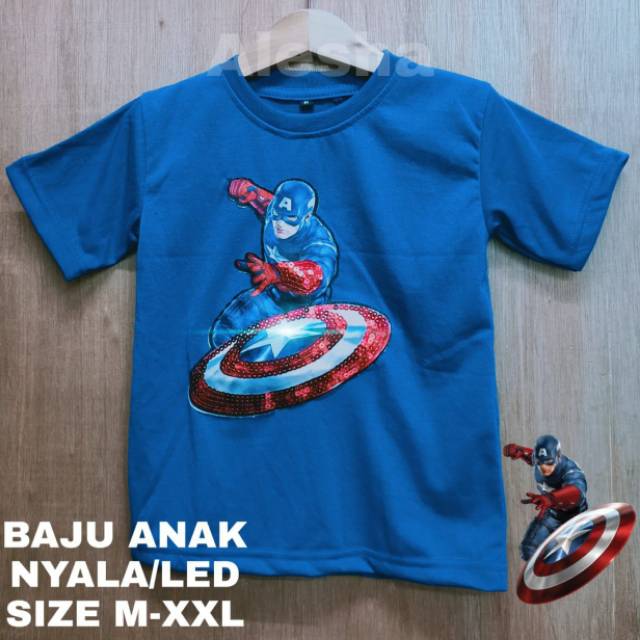 Kaos anak superhero LED