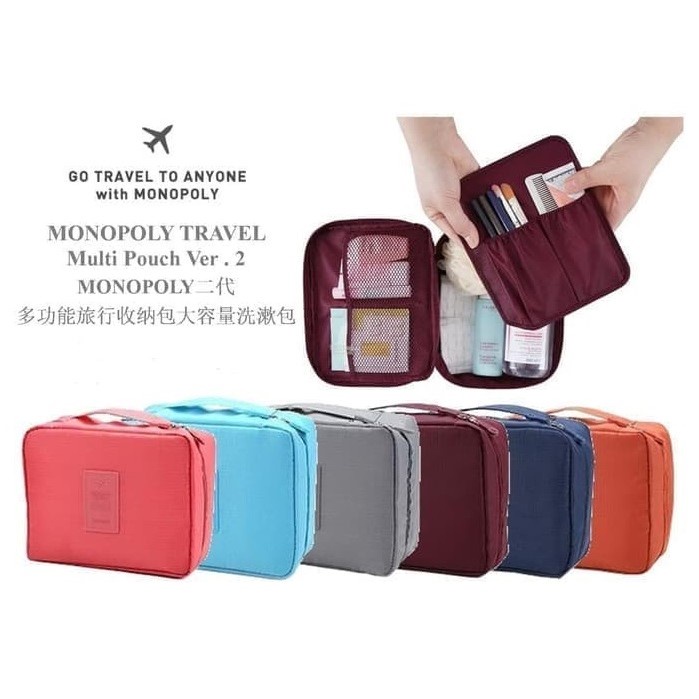 Travel Toiletries Cosmetic Wash Bag Organizer Tas Kosmetik Make Up Std