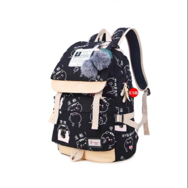 ABLOFICIAL-TAS RANSEL MOTIF JEPANG TAS RANSEL ANAK SEKOLAH