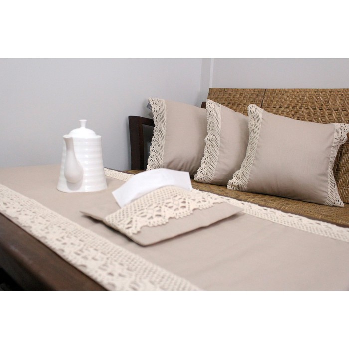Cushion / Sarung Bantal Kursi Renda Rajut Cream - 40x40