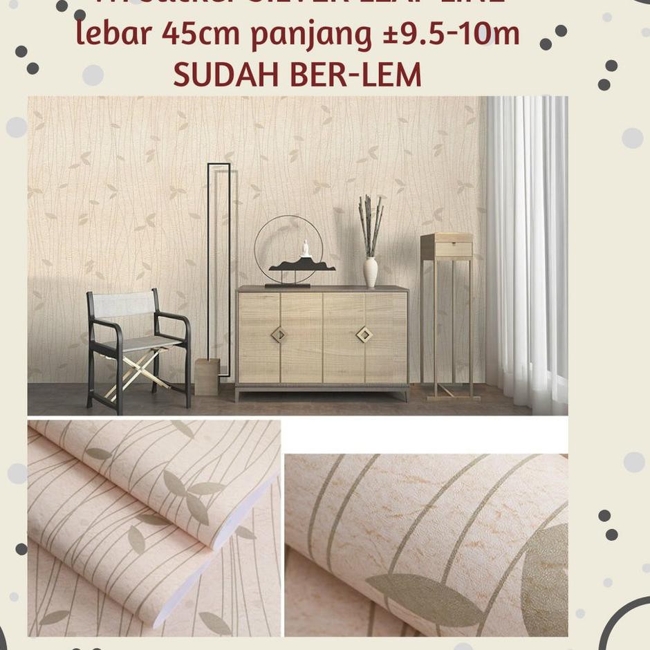 [🆙lepau✔️] [HISANAAGROSIR SEMARANG] WALLPAPER DINDING 10m SILVER LEAF LINE