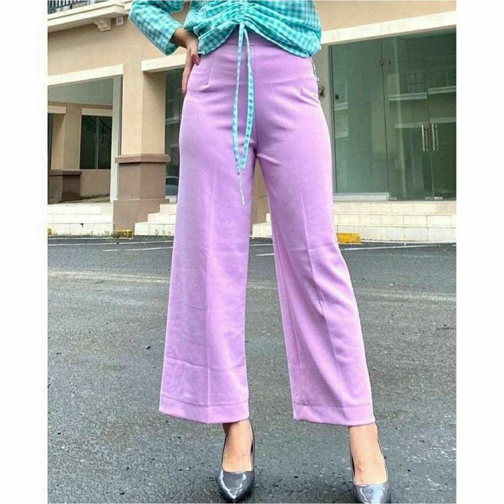 Celana High Waist Cullote Pants / CELANA KULOT SCUBA HW PREMIUM LILAC