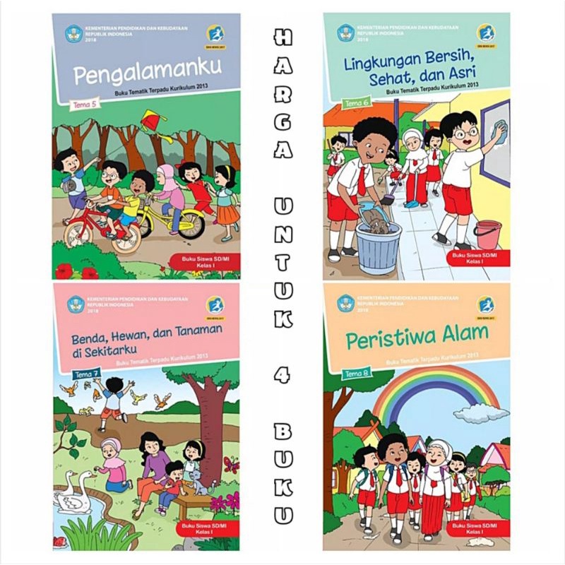 PAKET BUKU TEMATIK KELAS 1 SD TEMA 5 6 7 8 KURIKULUM 2013 REVISI KEMENDIKBUD