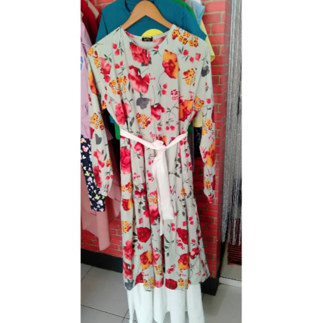 Gamis set rok nagita extu hijau