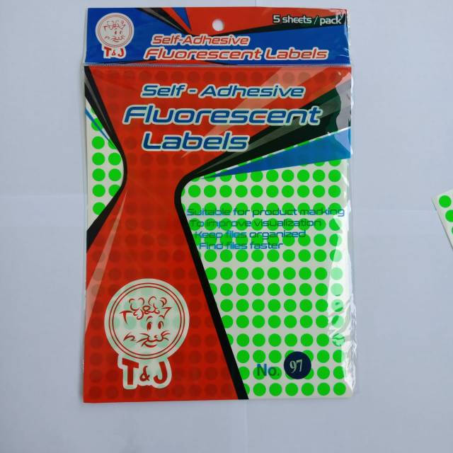 

LABEL / STICKER / Label Tom & Jerry Bulat No. 97 (8mm) - Warna Hijau