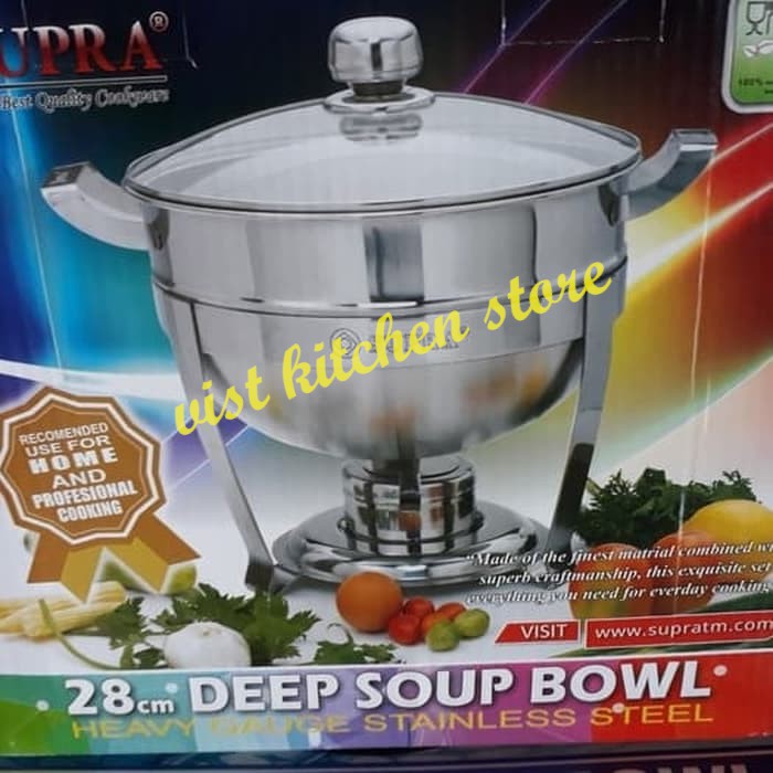 SUPRA round chafing dish stainless 28 cm / Wajan saji prasmanan