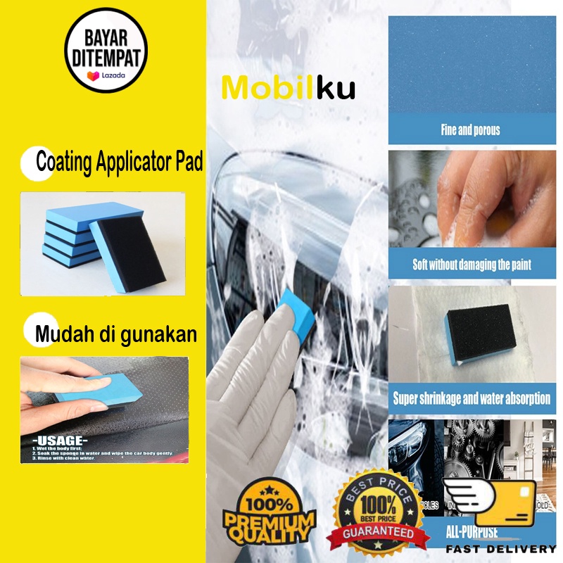 [BISA COD] Busa poles bulat rata Applicator Pad Flat untuk Waxing Mobil Motor