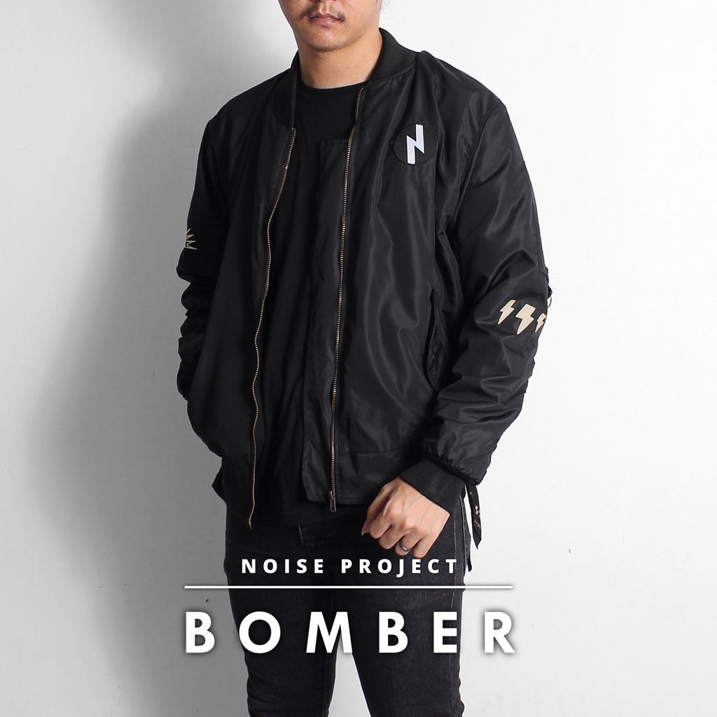 Jaket Noise Project Original Product Jaket Bomber Noise Jaket Outdoor Hitam