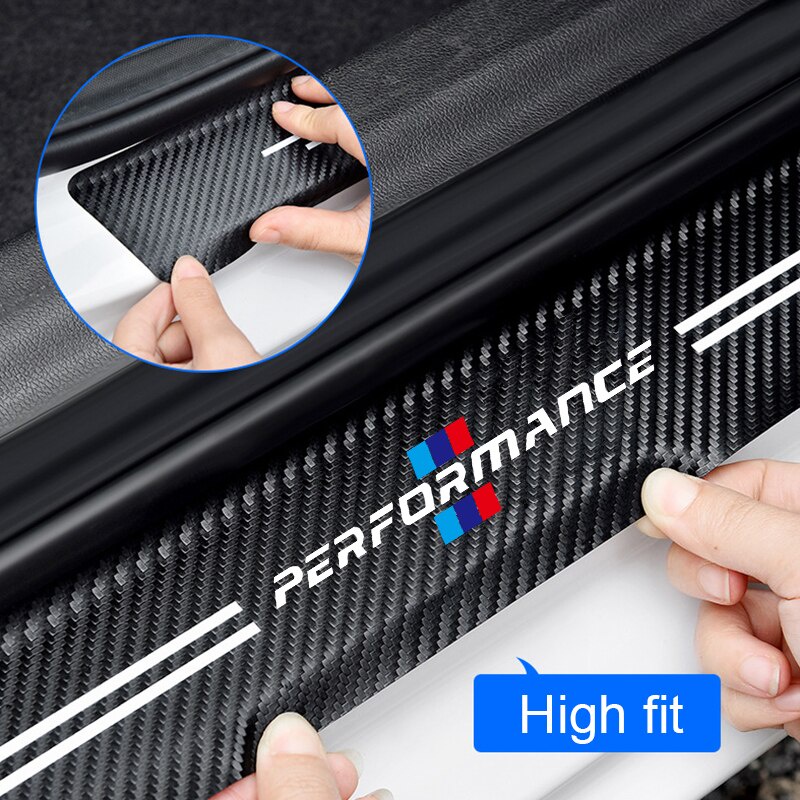 4pcs Stiker Sill Pintu Mobil Bahan Carbon Fiber Untuk Bmw E36 E46 E90 E60 E84 F30 F10 F48 F25 G20 G01 G05