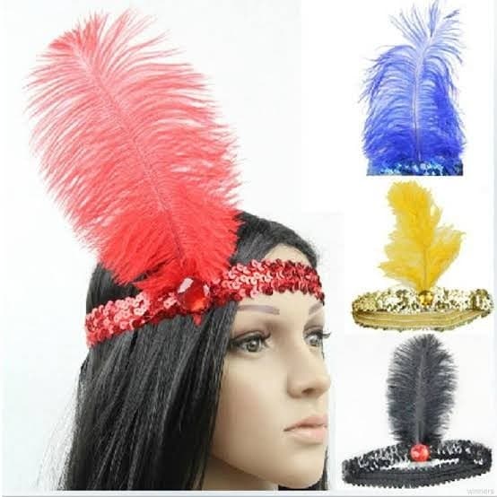 HEADPIECE-MAHKOTA- IKATAN BULU DI KEPALA / HIASAN KEPALA BULU AYAM -MAHKOTA-HEADPIECE.
