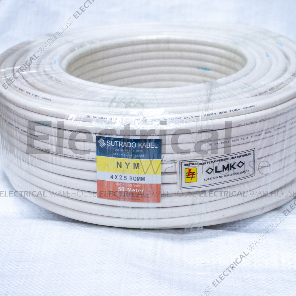 Kabel Listrik NYM 4x2.5mm2 SUTRADO 50 Meter ( 4x2.5mm 4x2.5 4 x 2.5mm 4x2.5 50M 4x2,5 )