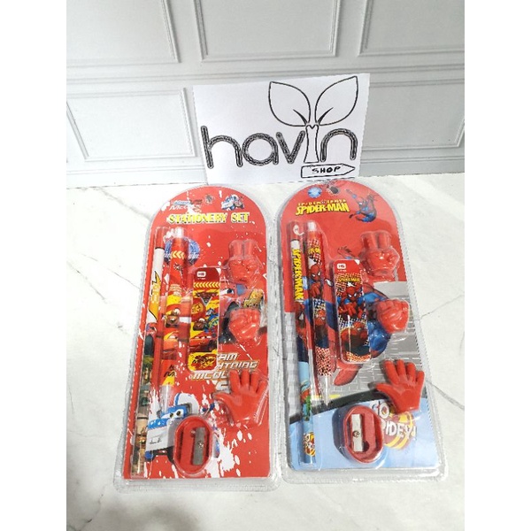 paket alat tulis 008 + STIP JARI TANGAN/STATIONERY SET/STUDY SET-Cowo-008