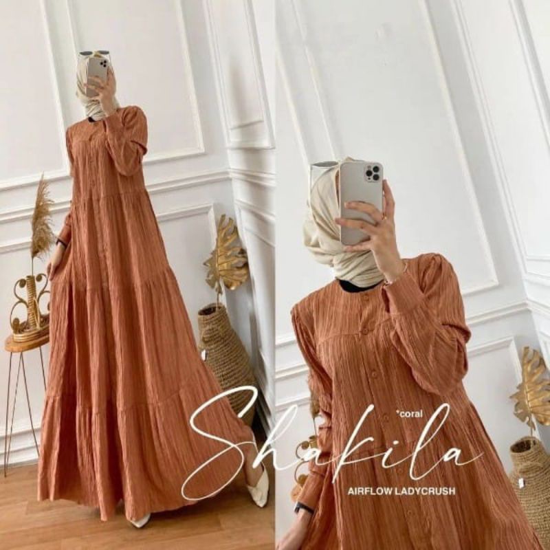 Fashion Muslim Gamis YOLA LADY CRUSH Dress yora maxy kondangan mewah terlaris