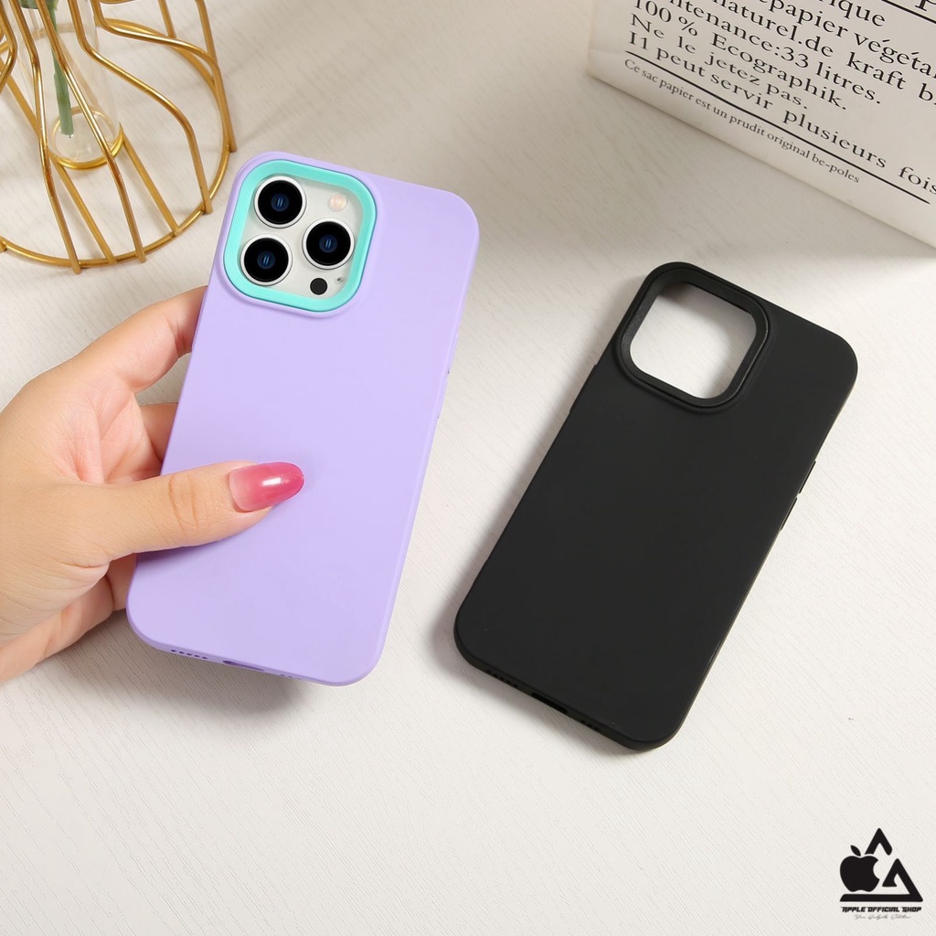 Softcase Candy Frame Camera 2 Tone iPhone 13 Pro Max 12 PRO MAX 11 11 PRO MAX XR X XS Max 7 7+ 8 8+ SE 2 3 With Frame Kamera Pelindung Kamera Protection Soft Case Silikon Jelly Clear Cover Bukan Hardcase Silicone