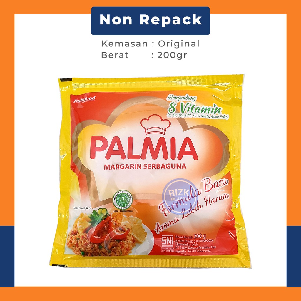 

Palmia Margarin Serbaguna 200gr Mentega Kemasan Sachet