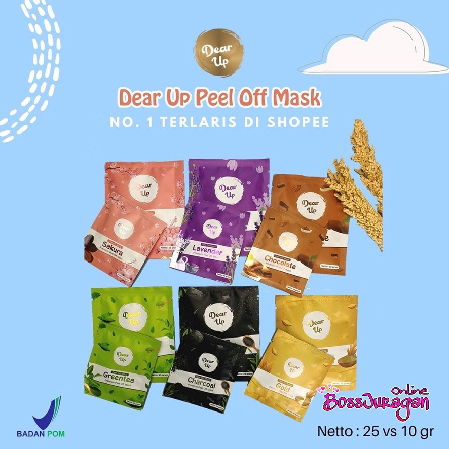 (BOSS) (10gr) DEAR UP Peel Off Mask | Masker Wajah | Peel Off Mask (✔ BPOM)