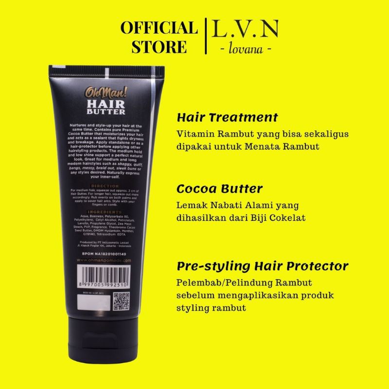 Oh Man Hair Butter 100 ml - Vitamin Rambut/Hair Treatment