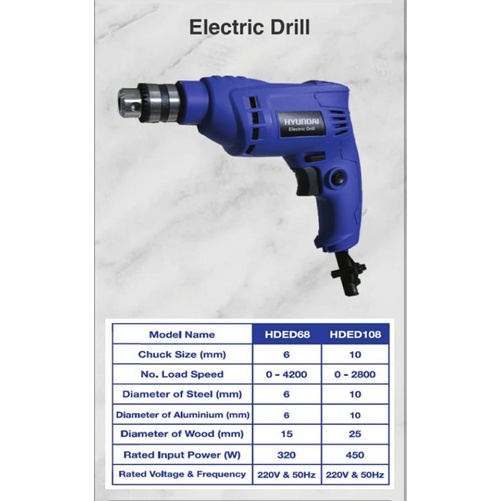 mesin bor tangan 10mm hyundai
