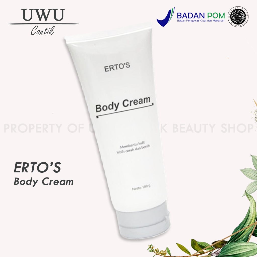 [ORIGINAL] ERTOS BODY CREAM WHITENING - HAND BODY KRIM MEMUTIHKAN KULIT TUBUH AMAN HALAL BPOM