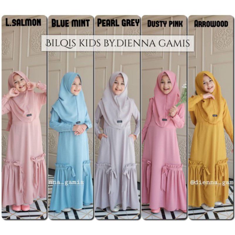 gamis anak umur 2-3tahun  BILQIS KIDS SERIES ORI DIENNA
