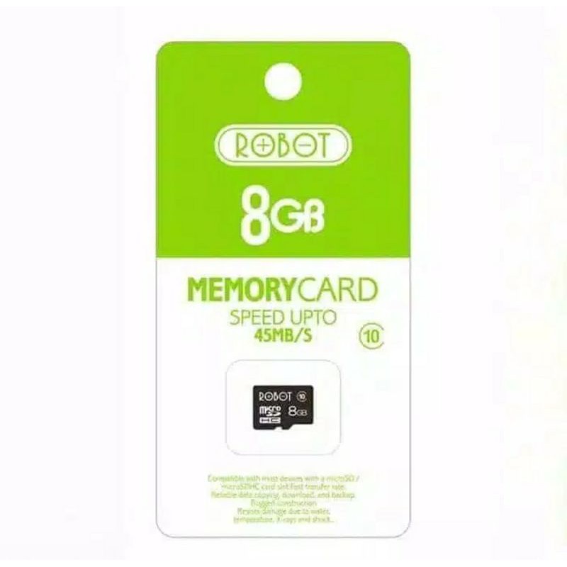 Memory Card Robot 8GB 45MB/s RT8G Robot Storage 8GB Class 10 Micro SD