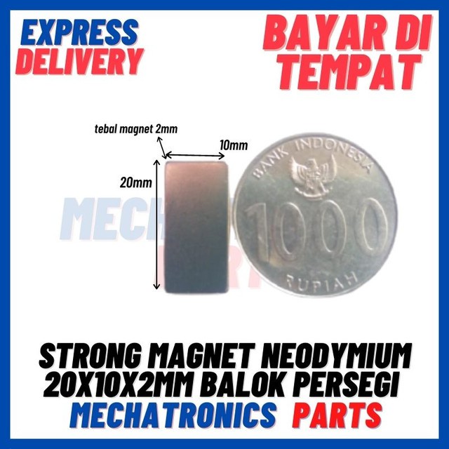 [MGT-9018] STRONG MAGNET NEODYMIUM 20X10X2MM BALOK PERSEGI PETAK KOTAK