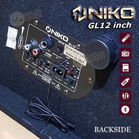 SPEAKER NIKO GL12, SPEAKER BLUETOOTH NIKO GL 12 SUBWOOFER SUARA MNTAP GLER