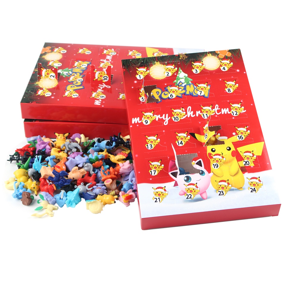 24pcs Mainan Action Figure Pokemon Advent Pikachu Dengan Kalender Untuk Natal