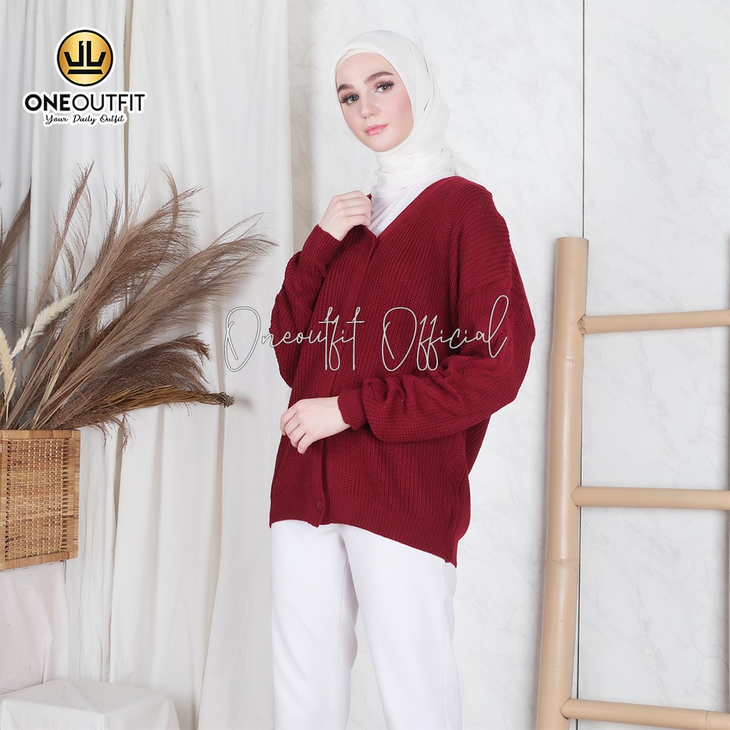Cardigan Rajut Carissa Oversize Cardy Wanita Outerwear Kardigan Polos Big Size Outer Jumbo M L XL-7