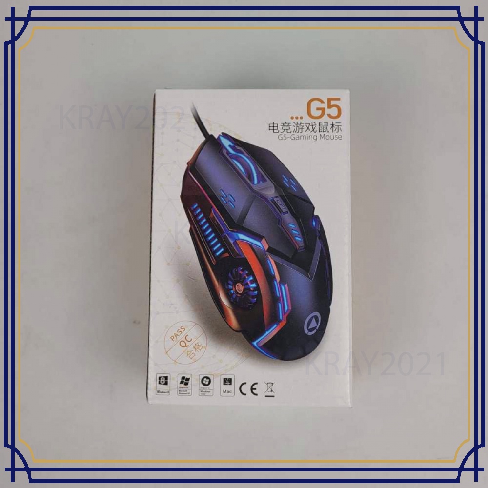 Mouse Gaming LED RGB 3200 DPI Silent Version - G5