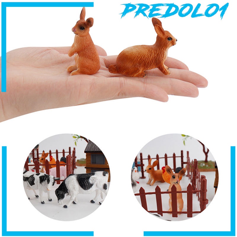 (Predolo1) 21pcs / Set Mainan Figurin Binatang Peternakan Realistis Untuk Anak