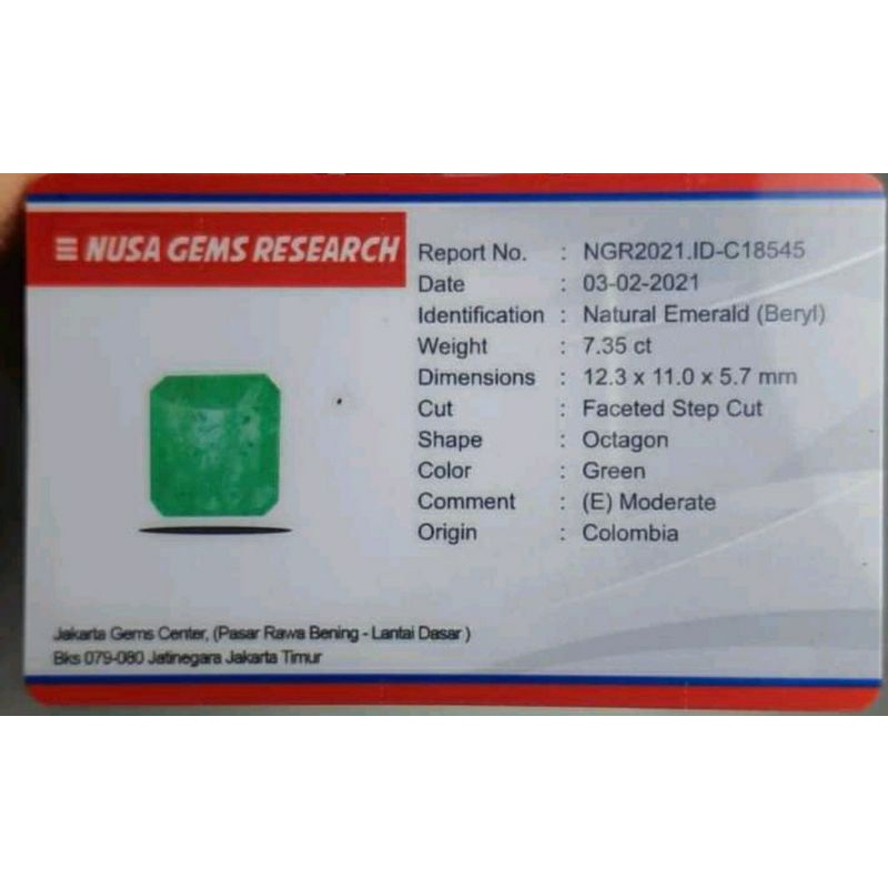 emerald beryl  zamrud Colombia