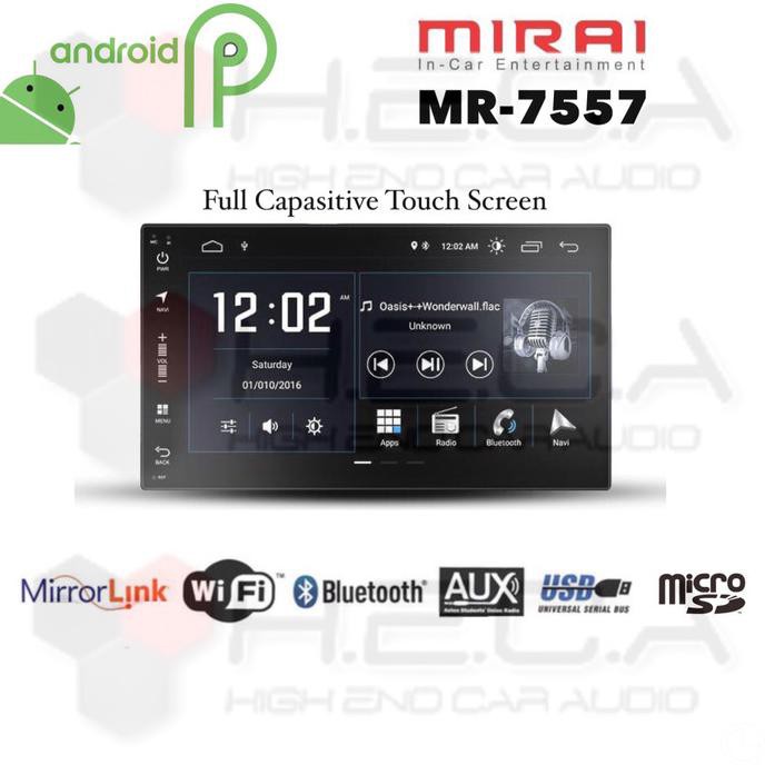 New Mirai Mr-7557 Android 7" Head Unit Double Din Tape Mr7557 Mirrorlink