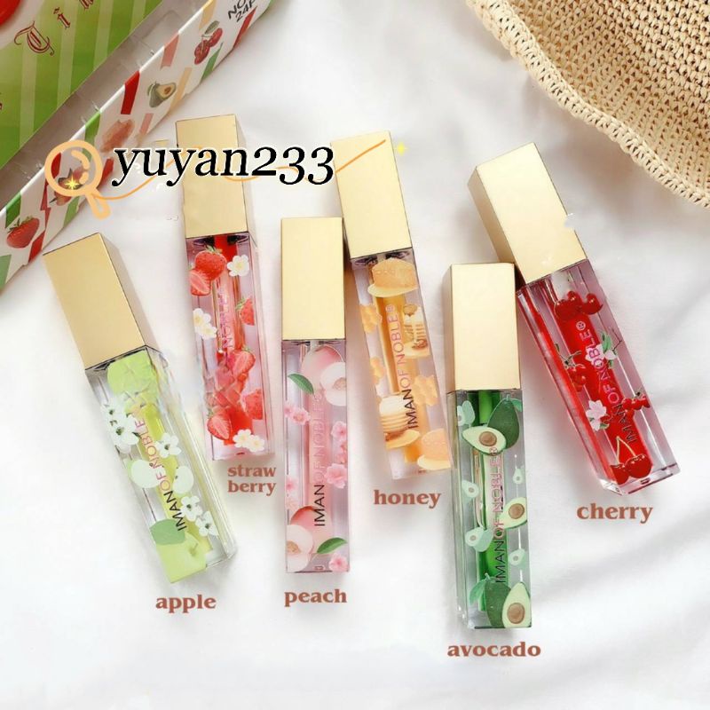 PROMO 6PC!!!LIP OIL FRUIT IMAN OF NOBLE L1110