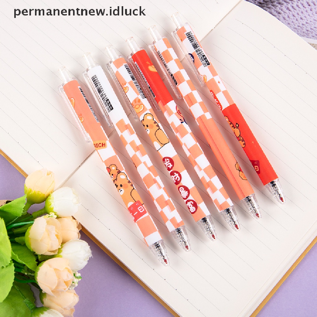 6 Pcs Pulpen Gel Motif Kartun Anime Untuk Stationery Sekolah / Kantor